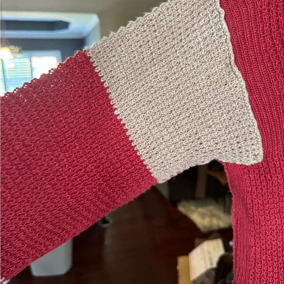 Free People Red and Cream Sweater - Picture 5 of 5